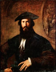 Porträt eines Mannes, Francesco Mazzola Il Parmigianino, genannt der Parmesan (1503-1540), 1530-1531. Maße: 100x70 cm. Florenz, Galleria degli Uffizi (Uffizien)