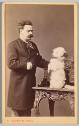 Porträt eines Mannes und seines Hundes, ca. 1880