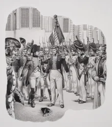 Napoleon (1769-1821) auf dem Weg ins Exil