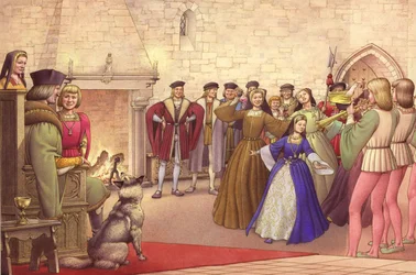 Eine Feier folgte der Ankunft von Katharina von Aragon in England zur Heirat