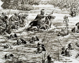 Cäsars Legionen überqueren die Themse