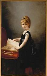 Mädchen, das ein Buch durchblättert