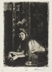 Frau mit einer Vase