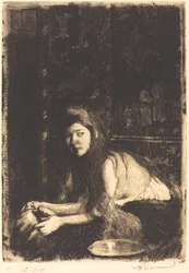 Frau mit Vase