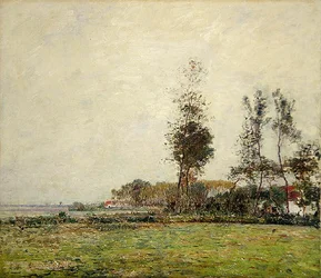 Holland, Landschaft mit Bäumen und Häusern