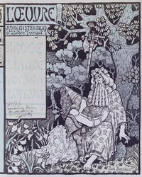 Der Zauberer Merlin und die Fee Vivien im Wald von Broceliande, aus 