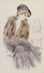 Sitzende Frau
