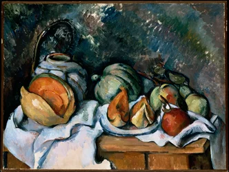 Stillleben mit Früchten und einem Ingwertopf, um 1895