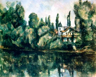 Die Ufer der Marne, Villa am Ufer eines Flusses, um 1888