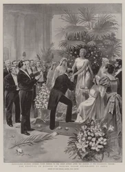 Das Fest zu Ehren von Madame Sarah Bernhardt in Paris