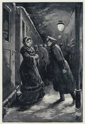 Illustration zu Anna Karenina: Wronski trifft Anna am Bahnhof (Litho)