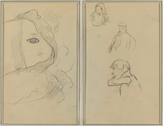 Auge und Teil des Gesichts; Eine bretonische Frau und zwei Männer (recto)