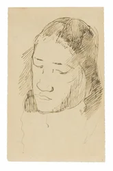 Kopf einer tahitianischen Frau (recto), Skizzen anatomischer Details (verso)