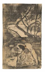 Maori-Frau im Wald