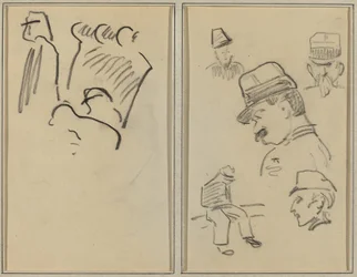 Soldaten; Vier Soldaten und eine sitzende Figur (verso)