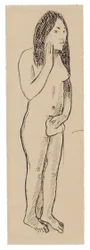 Tahitianische Eva (bezogen auf das Gemälde Parau ne te varua ino) (recto); Fragment einer Inschrift (bezogen auf Cahier pour Aline) (verso)