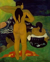 Badende tahitianische Frauen
