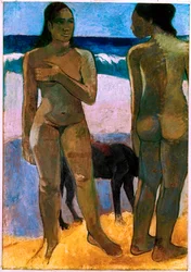 Tahitianische Mädchen am Strand