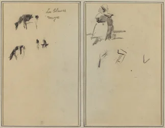 Zwei Kühe; Eine sitzende bretonische Frau [verso]
