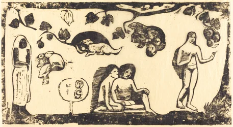 Frauen, Tiere und Blattwerk