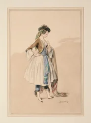 Kostüm von Gavarni, ausgeführt von Moreau, ...