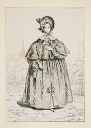 IN DER STADT. (November 1835.) Mantelpelisse aus Wollsatin...