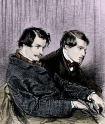 Gebrüder Goncourt - Edmond de Goncourt (1822-1886) und Jules de Goncourt (1830-1870) in einer Theaterloge