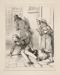 Monsieur Victor, der unter einem gewissen Fenster umherschlenderte, erhielt von Monsieur Prosper eine Menge Stockschläge.