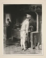 Monsieur in der Küche, Madame am Klavier.