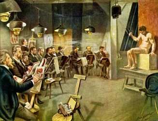 Kunststudenten, ca. 1930 (Illustration)