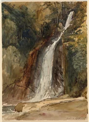 Der Wasserfall in der Lydford-Schlucht, Devon