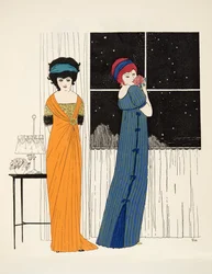 Zwei Empire-Kleider aus Les Robes de Paul Poiret, veröffentlicht 1908