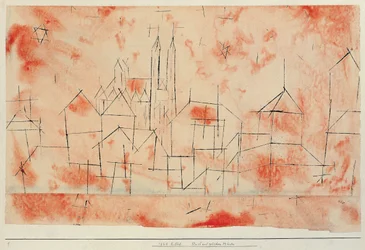 Stadt mit gotischem Münster, 1925.