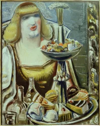 Frau mit Konfekt