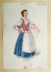 Kostümentwurf für Luisa Miller von Giuseppe Verdi