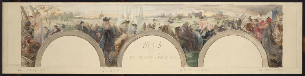 Skizze für die Eingangshalle des Hôtel de Ville de Paris: Paris und die großen Epochen