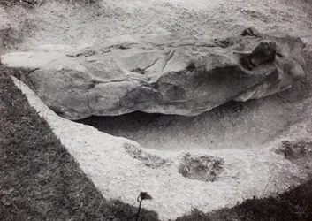 Felsen in Gras eingelassen