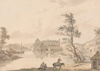 Askeaton Abbey bei Limerick, Irland am Fluss Deel