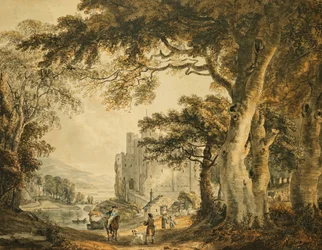Figuren auf einem Weg vor Rochester Castle