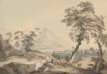 Italienische Landschaft mit Reisenden, Nr. 1