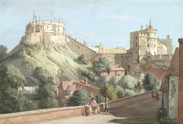 Windsor Castle: Der Runde Turm, der Königliche Hof und der Teufelsturm vom Black Rod aus