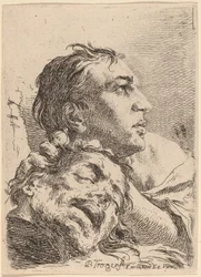 David mit dem Kopf von Goliath