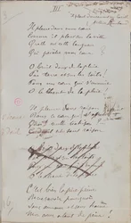 „Es weint in meinem Herzen, wie es auf die Stadt regnet...“, handschriftliches Gedicht aus „Romances sans paroles“, 1873