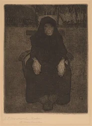 Sitzende alte Frau