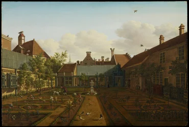 Ansicht eines Stadthausgartens in Den Haag, 1775