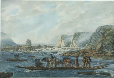 Eine Fährszene am Susquehanna bei Wright