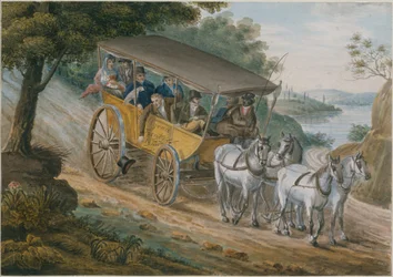 Reise mit der Postkutsche in der Nähe von Trenton, New Jersey