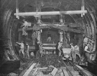 Ausgrabung einer U-Bahn, Great Northern and City Railway, London, ca. 1903