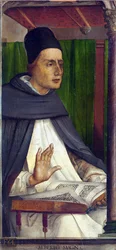 Der heilige Albert der Große (1205-1280), (Albertus Magnus, Albrecht von Bollstadt, Albert von Köln) - Albertus Magnus von Berruguete, Pedro (1450-1503). Öl auf Holz, Größe: 116x53, ca. 1473-1475, Galleria nazionale delle Marche, Urbino