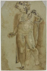 Putto mit Blumen